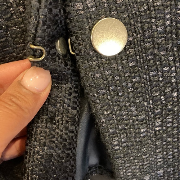 Navy linen blend fitted single breasted blazer - Picture 6 of 7